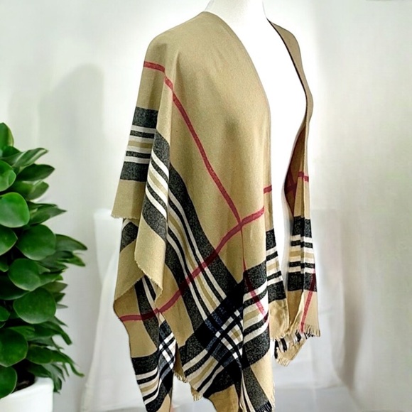 Charter Club Lightweight Border Plaid Poncho from Macy's - Picture 9 of 16